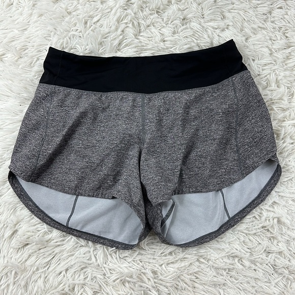 Lululemon Speed Up Short Long *4" Updated Fit Heather Lux Multi Black / Black - Picture 1 of 5